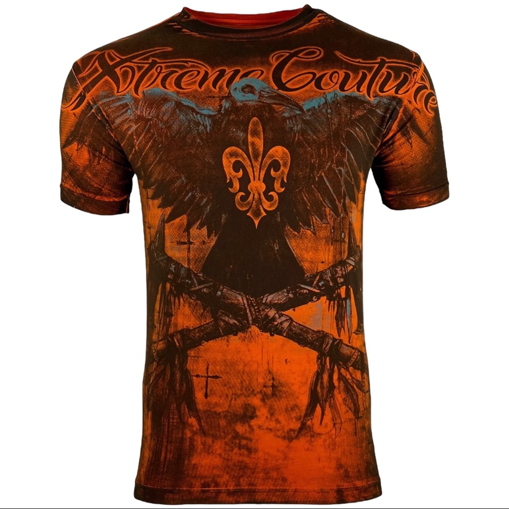 Xtreme Couture By Affliction Men's T-shirt Darkside Biker Red Tattoo S-5XL
